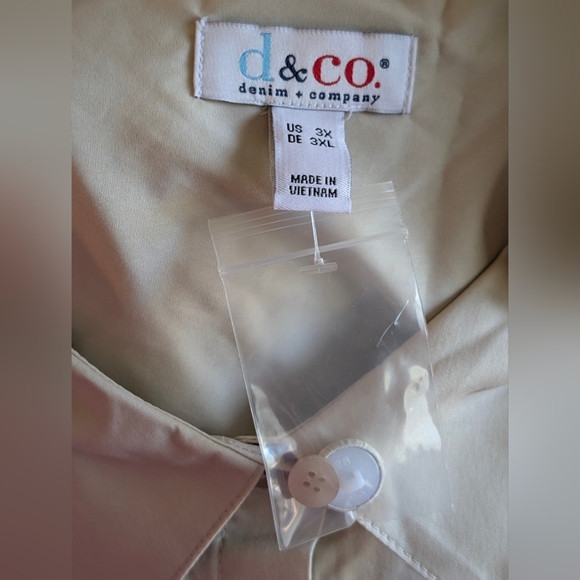 NWOT Denim & Co. Coolmax Side Slit Button Down Blouse Top Sz 3x - Picture 3 of 12